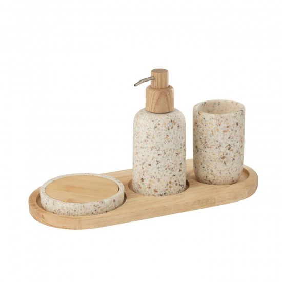 J Line Dispenser Sapone On Tray Poliresina Bianco Naturale Jabonera On Tray Poliresina Blanco Natural.