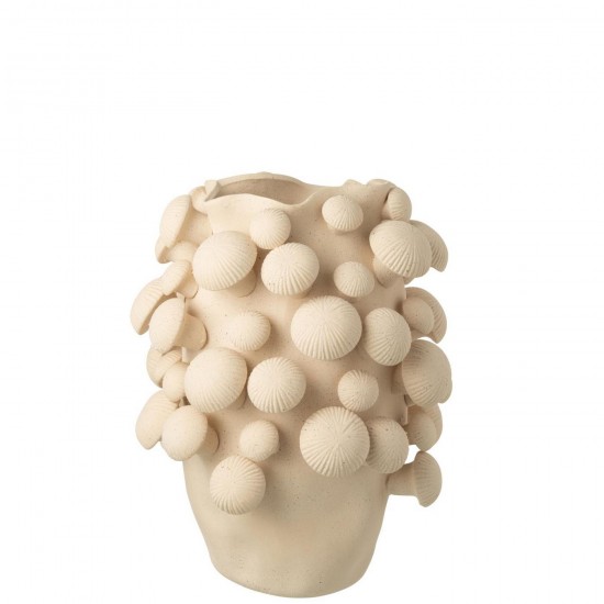 Jline Jarrón Fungi Arcilla Beige Large.