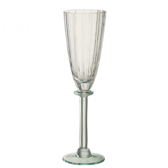 Jline Copa De Champán Forrado Vidrio Transparente Verde Claro.