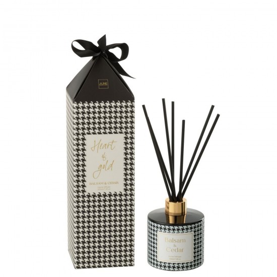 Jline Difusor Heart Of Gold Aceite Perfumado Blanco Negro.