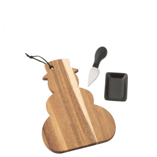 J Line Tagliere Di Formaggi Coltello Da Formaggio Pupazzo Di Neve Lavagna Naturale Tabla Para Quesos Cuchillo Para Queso Muñec.