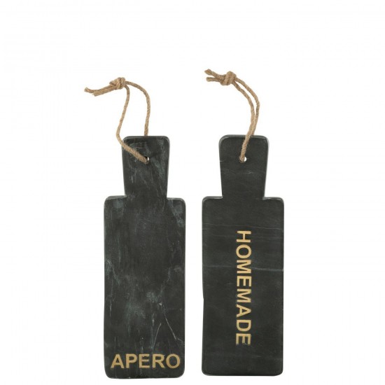 J Line Tagliere Di Formaggi Rettangolare Marmo Nero Oro Small Assortimento Di 2 Tabla Para Quesos Rectángulo Mármol Negro Dora.