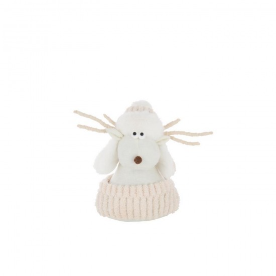 J Line Renna Cappello Di Pelliccia Poliestere Bianco Ecru Large Reno Sombrero De Piel Poliéster Blanco Crudo Large.