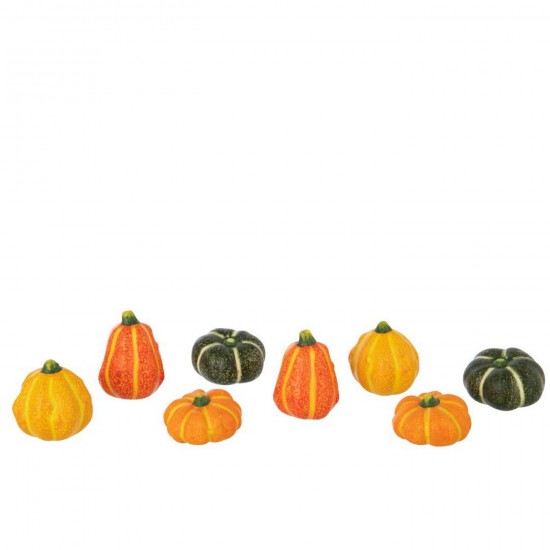 J Line Scatola Di 8 Zucca Argilla Multicolore Caja De 8 Calabaza Arcilla Multicolor.