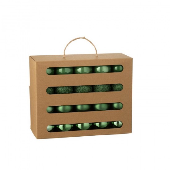 J Line Scatola Di 40 Pallina Di Natale Plastica Smeraldo Caja De 40 Adorno Navideño Plástico Verde Esmeralda.