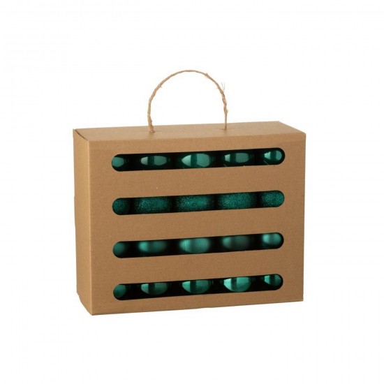 J Line Scatola Di 40 Pallina Di Natale Plastica Verde Scuro Caja De 40 Adorno Navideño Plástico Verde Oscuro.