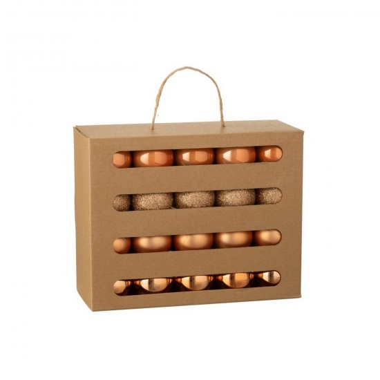 J Line Scatola Di 40 Pallina Di Natale Plastica Arancione Caja De 40 Adorno Navideño Plástico Naranja.