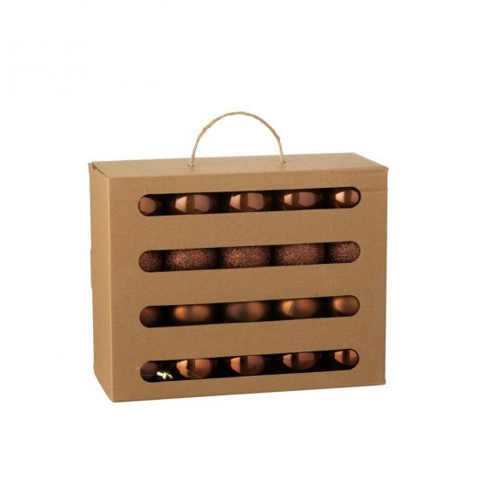 J Line Scatola Di 40 Pallina Di Natale Plastica Marrone Scuro Caja De 40 Adorno Navideño Plástico Marrón Oscuro.