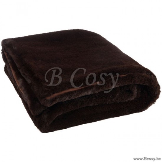 J Line 76876 Plaid Cutie Polyester Donkerbruin 130x180 plaids deken dekens dekentjes quilts