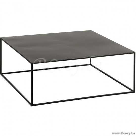 J Line Jline Tavolo Da Salotto Quadrato Metallo Nero Mesa De Salon Cuadrada Metal Negro