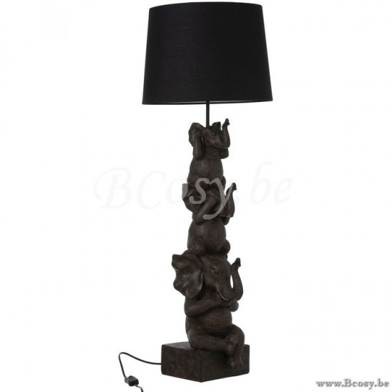 J Line Jline Lamp 3 Olifanten Pol Bruin
