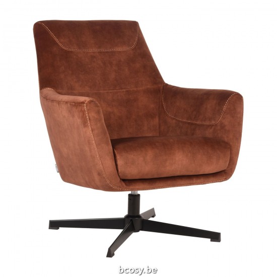 LABEL 51 Fauteuil Toby Rouille Velours.