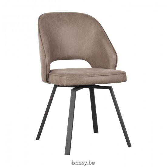 LABEL 51 Chaise de salle à manger Lewis Taupe Micro Suede.