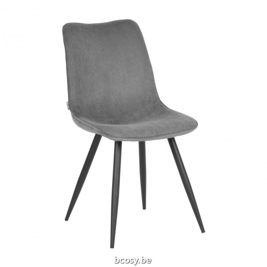 LABEL 51 Chaise de salle à manger Jort Gris foncÃ© Ribcord.