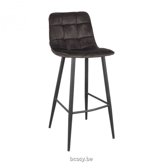 LABEL51 Barstool Seating Height 78 Jelt Anthracite Velour.
