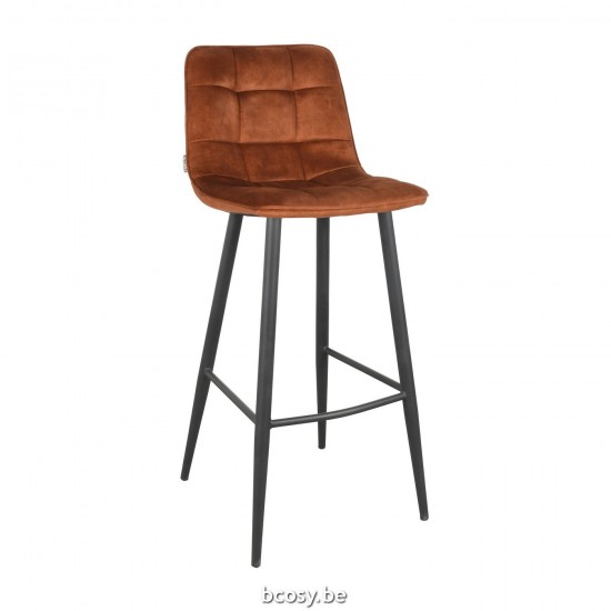 LABEL51 Barstool Seating Height 78 Jelt Ochre Velour.