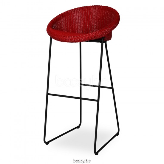 Vincent Sheppard Joe barstoelen Zwart Gepoedercoat Stalen slede frame Sled Base Terracotta Lloyd Loom.