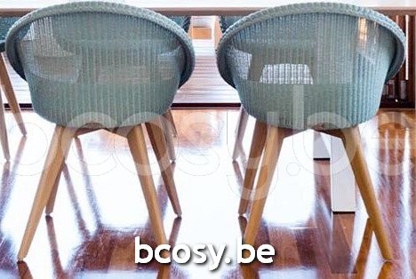 Vincent Sheppard Joe Stoel Natuur eiken Hout frame Aqua Lloyd Loom.