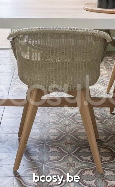 Vincent Sheppard Avril fauteuils chaises avec accoudoirs cadre en Bois Chêne naturel Lloyd Loom Blanc lavé.