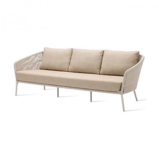 Vincent Sheppard Vincent Sheppard Akari Lounge Sofa 3s Dune White Aluminium frame Flax Rope Polypropylene.