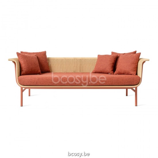 Vincent Sheppard Wicked Loungesofa 3s Terracotta Aluminium frame Naturel Wicker Polyethyleen.