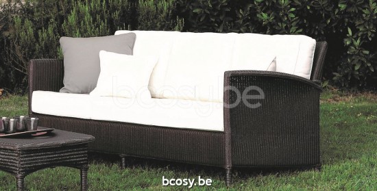 Vincent Sheppard Dovile salons de jardin détente 3places Lloyd Loom Taupe.