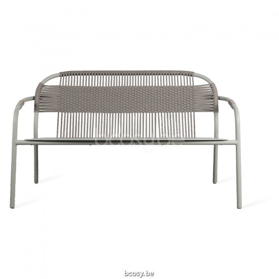 Vincent Sheppard Cleo Lounge Sofa Sage Green Aluminium frame Misty Dots Touw Polypropyleen.