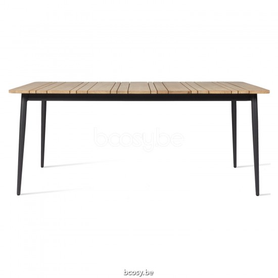 Vincent Sheppard Leo tuintafels Lava Aluminium frame Teak Top 180x90.