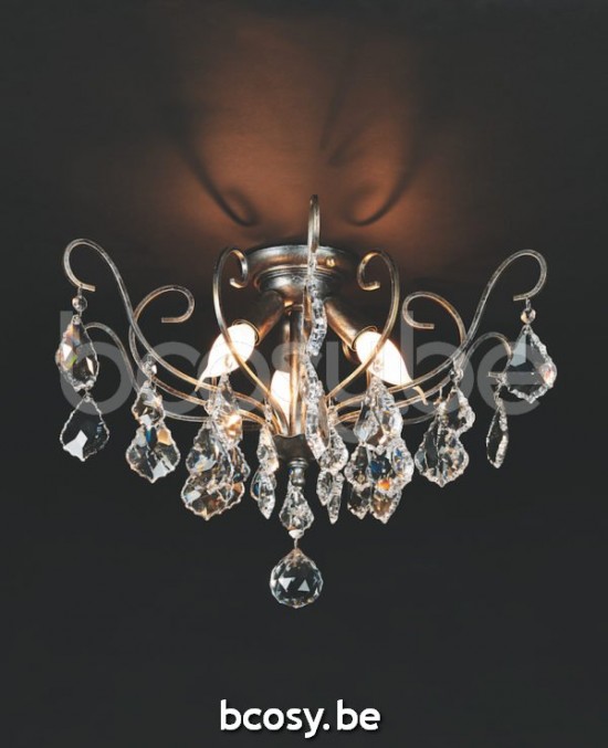 Marckdael Plafondlamp Chandeliers-Asti Marckdael 1510-PL3-ARG ANT + VIOLIN 1510-PL3-ARG-ANT-VIOLIN 1510-PL3-ARG-ANTICO-MET-VIOOL Crystal arg.
