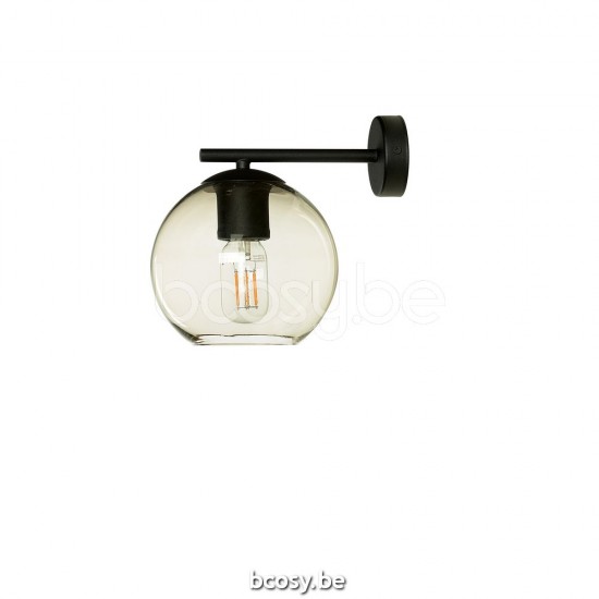 Marckdael wandlamp Seattle-Seatle Marckdael 2606-A1-GL-NE-GLOBE-SMALL-TOPAZ Contemporal zwart wandlamp H 13cm VVD VDV Verlichting van Dijck .