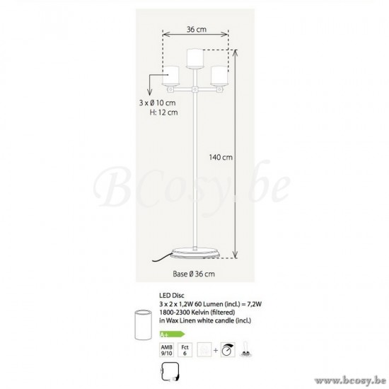 Authentage BCH003F36 Authentage BELLEFEU lampadaire Bronze Authentage Lampadaires Lampes Raides Debouts Sur Pied De Sol.