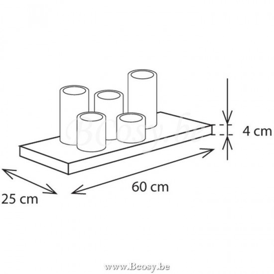 Authentage Bellefeu plateau 60 cm - 5 candles wax Bronze BWP005D06.