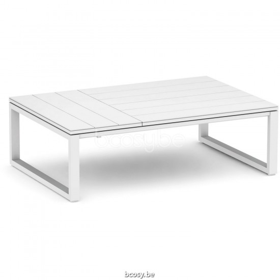 Diphano Landscape verstellbarer Couchtisch 3-top Aluminium Weiß Gestell.