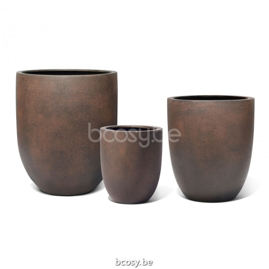 Jardinico CUMINO Albero Ronde Plantenpot ø 52 x 60 cm + ø 68 x 80 cm + ø 88 x 102 cm Cumino Albero set Ruggine.