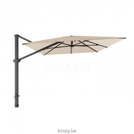 Jardinico LIMA 300x400 Rechthoekige Vrijhangende Parasol 3x4 Mast Antraciet-charcoal Doek Latte Sunbrella.
