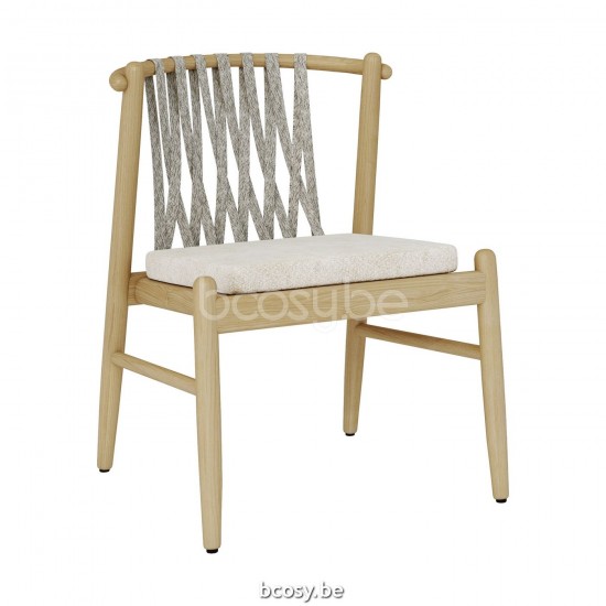 Jardinico NOA dining chair teak - artichoke strap Brulé.