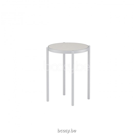 Jardinico VOLTE Round Outdoor Garden Nesting Side Table Ø40 White Powder Coated Aluminium Ceramic Bianco.
