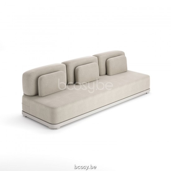 Jati Kebon Durbuy Lounge Base 3-Seat Alu Sand Mat.
