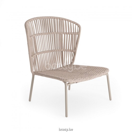 Jati Kebon Lima Deep Seating High Back Chair Alu Sand Mat Line Weaving Linnen.