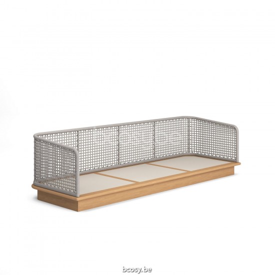 Jati Kebon Acri Teak Sofa 3-Seat Rope Linnen Open Weaving.