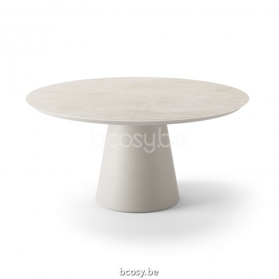Jati Kebon Fortuna Dining Table Alu Dune Mat Ceramic Chianca 12mm D150.