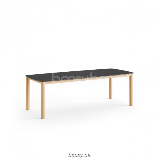 Jati Kebon Benoa Teak Dining Table Teak Natural Smooth Ceramic Slate Black 12mm 240x100.