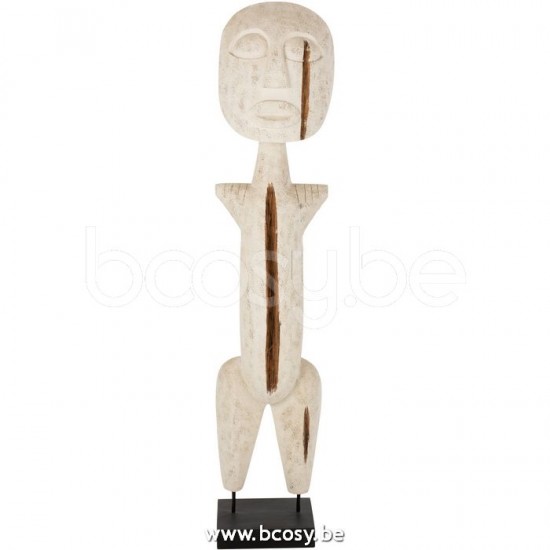 J Line Jline Figura Primitiva Alabasia Legno Bianco Extra Large Figura Primitivo Alabasia Madera Blanco Extra Large