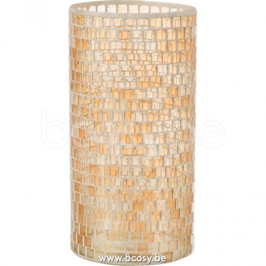 Jline Jarron Mosaicos Redondo Cristal Naranja