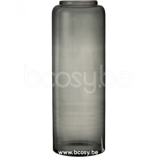 J Line Jline Vase Right Long Glass Grey Xl Jarron Recto Largo Cristal Gris Xl