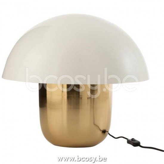 J Line Jline Jolipa 15656 Lamp Paddenstoel Ijzer Wit Goud Large
