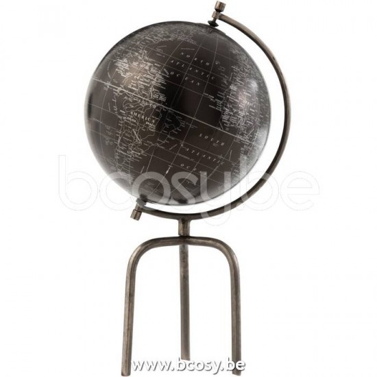 Jline Globo Trípode Hierro Plástico Plata Negro Large