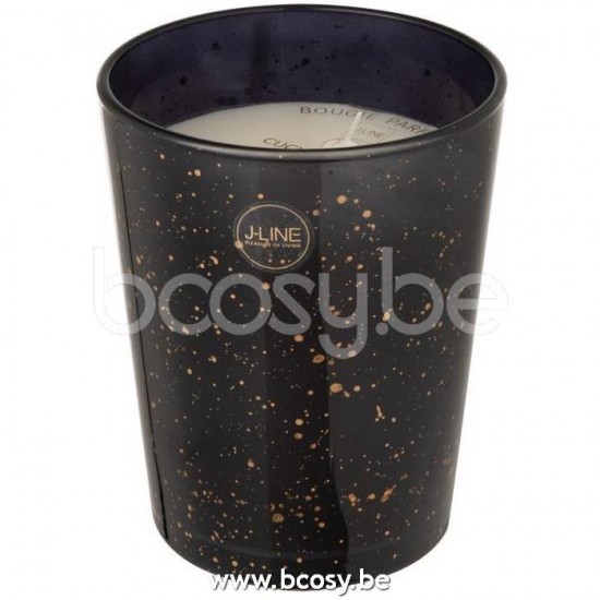 J Line Jline Candela Profumata Portofino Vetro Nero Oro Small Vela Perfumada Portofino Cristal Negro Oro Small