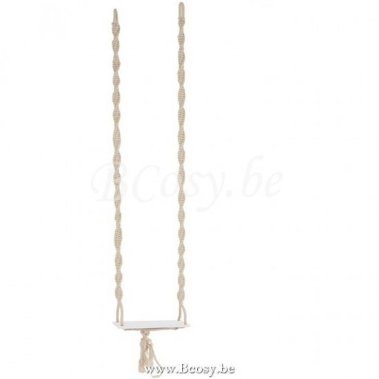 J Line 1825 Schommel Boho Katoen Hout Beige 200H beeldjes