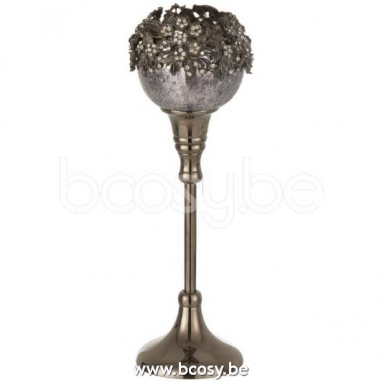 Jline Portavela En Pie Goya Metal Aluminio Cristal Smokey Grey Medium